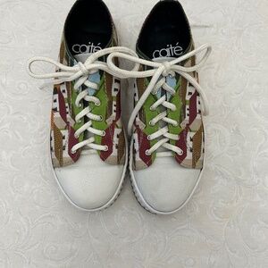 Caite Colorful Artisanal “La Casitas”  Hancrafted in Honduras Sneakers sz 37